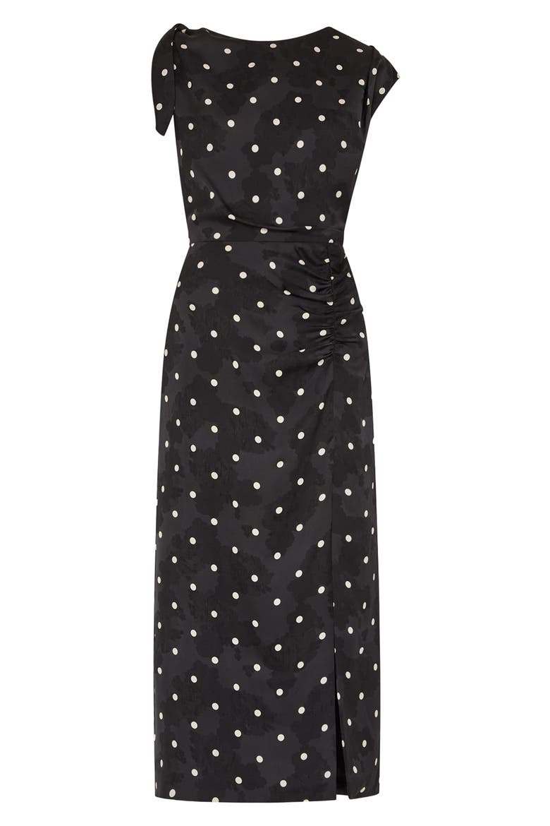 Karina Printed Midi Dress, Alternate, color, BLACK/ WHITE