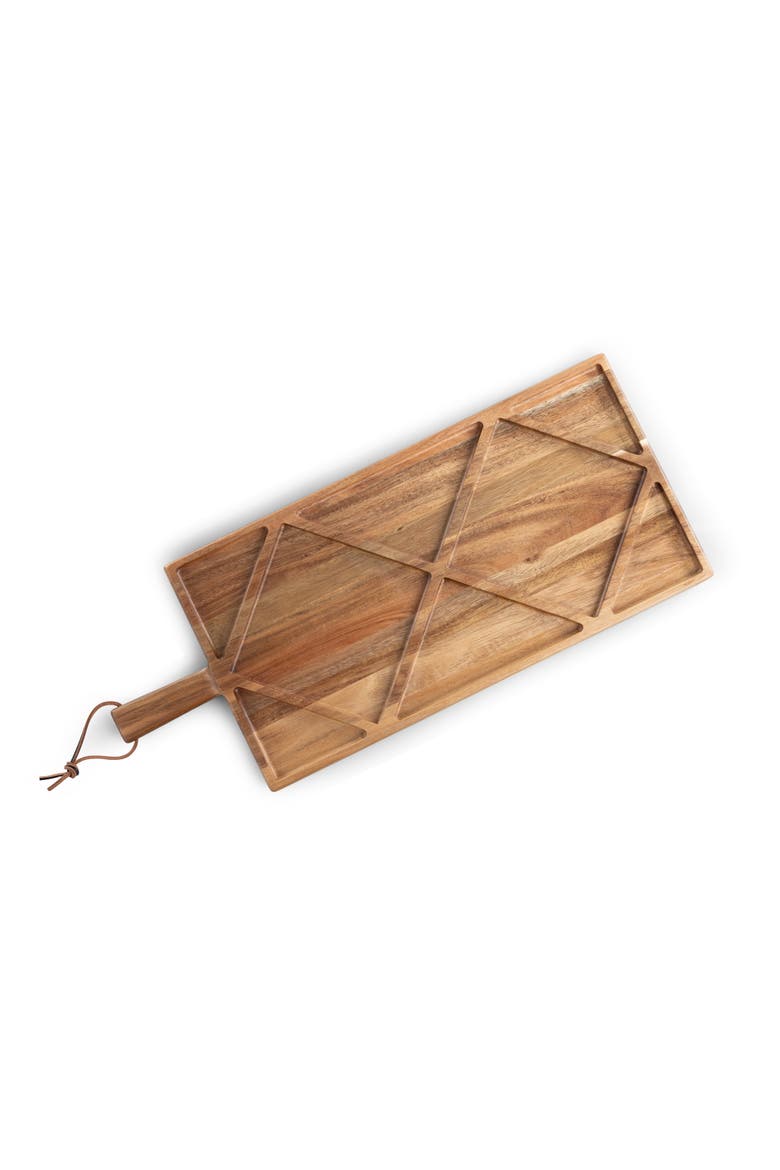 Acacia Grazing Charcuterie Sectioned Serving Board, Alternate, color, Acacia Wood