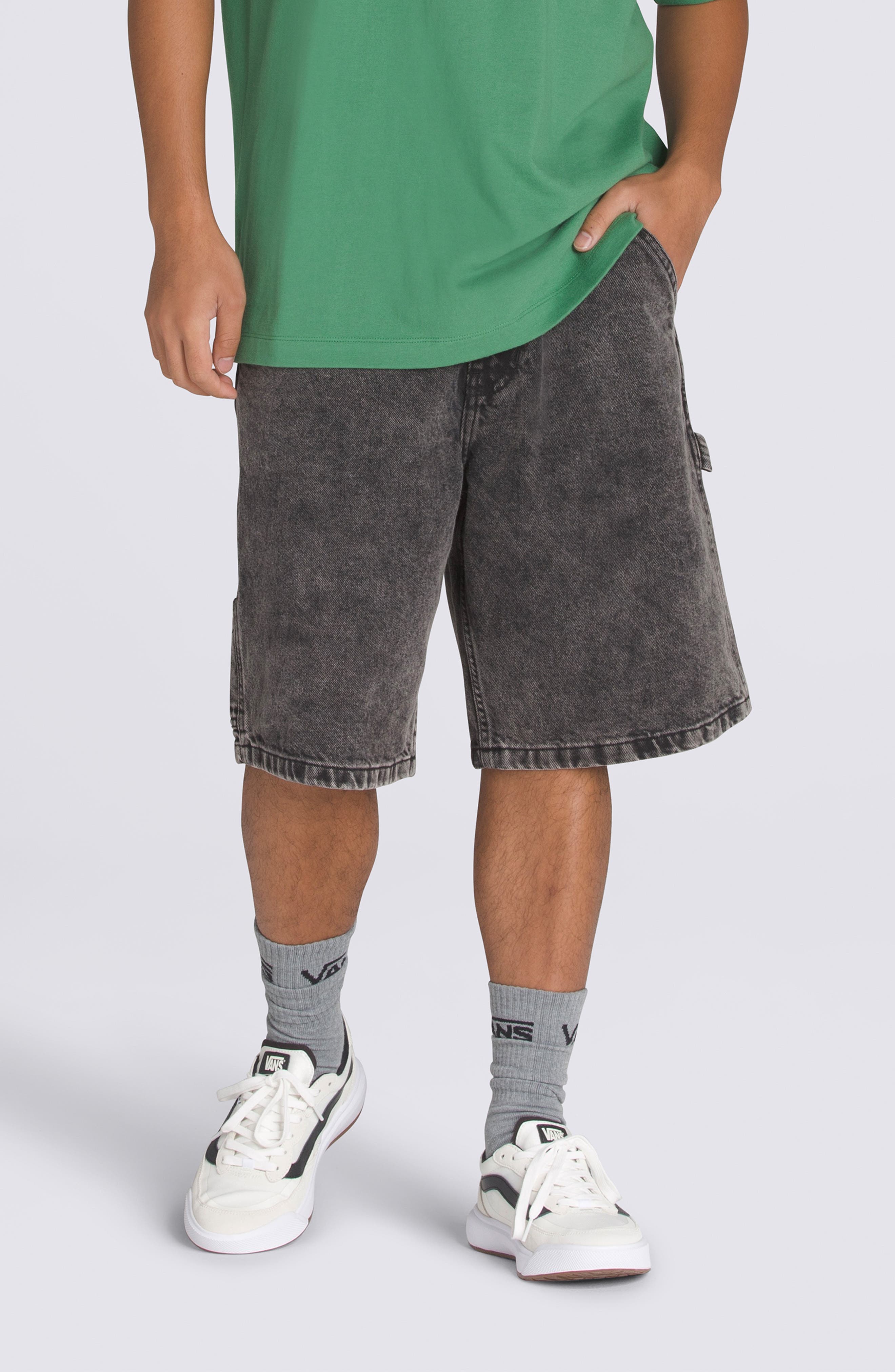 Drill Chore Loose Fit Denim Shorts