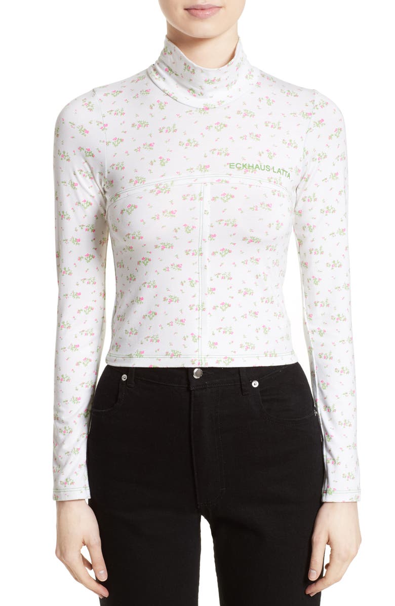 Eckhaus Latta Lapped Baby Turtleneck, Main, color, 