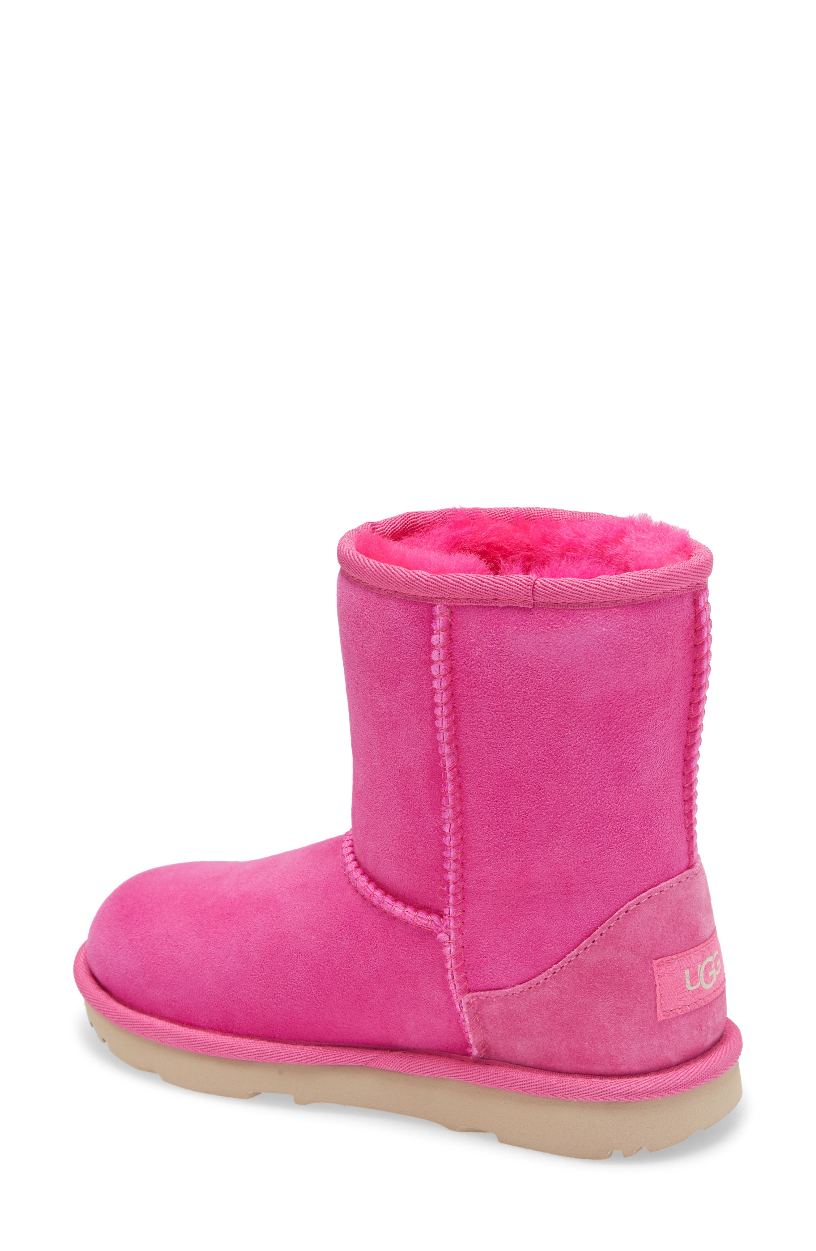 UGG<sup>®</sup> Kids' Classic Short II Water Resistant Genuine Shearling Boot, Alternate, color, Sachet Pink