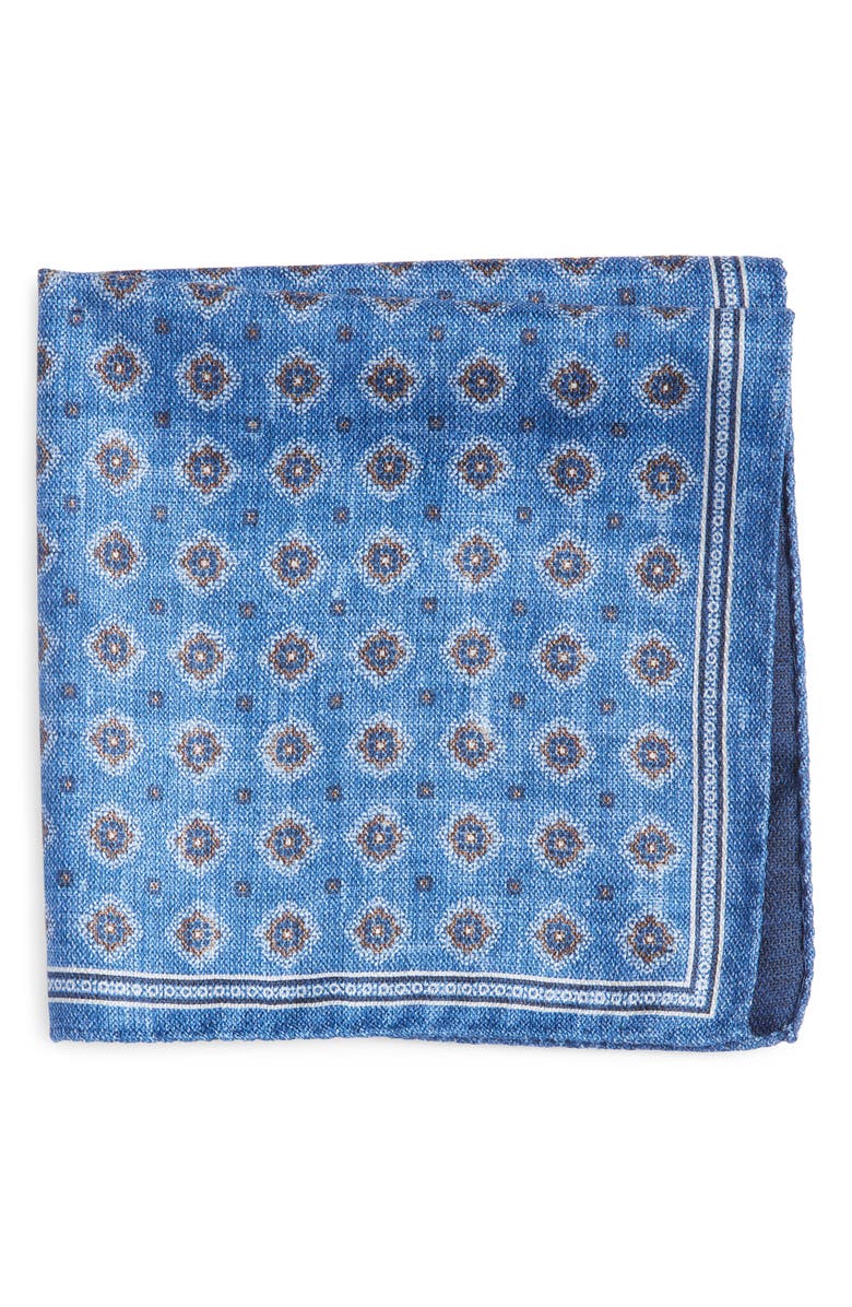 Nordstrom Diamond Medallion Silk Pocket Square, Main, color, 