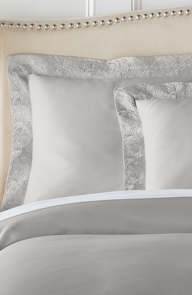 Pure Parima Egyptian Cotton Sateen Embroidered 3-Piece Ariane Duvet Cover Set, Alternate, color,