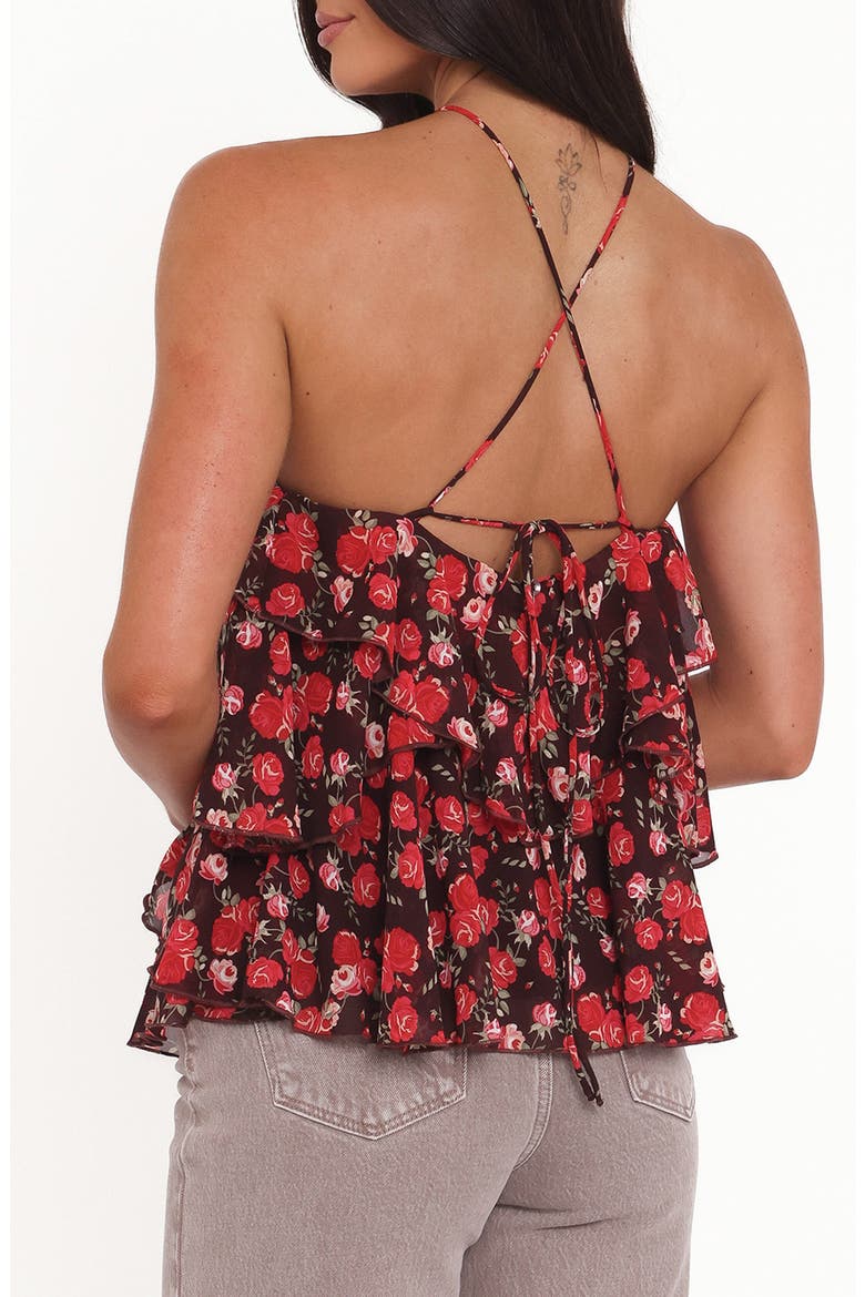 Zorina Sleeveless Chiffon Top, Alternate, color, BROWN FLORAL