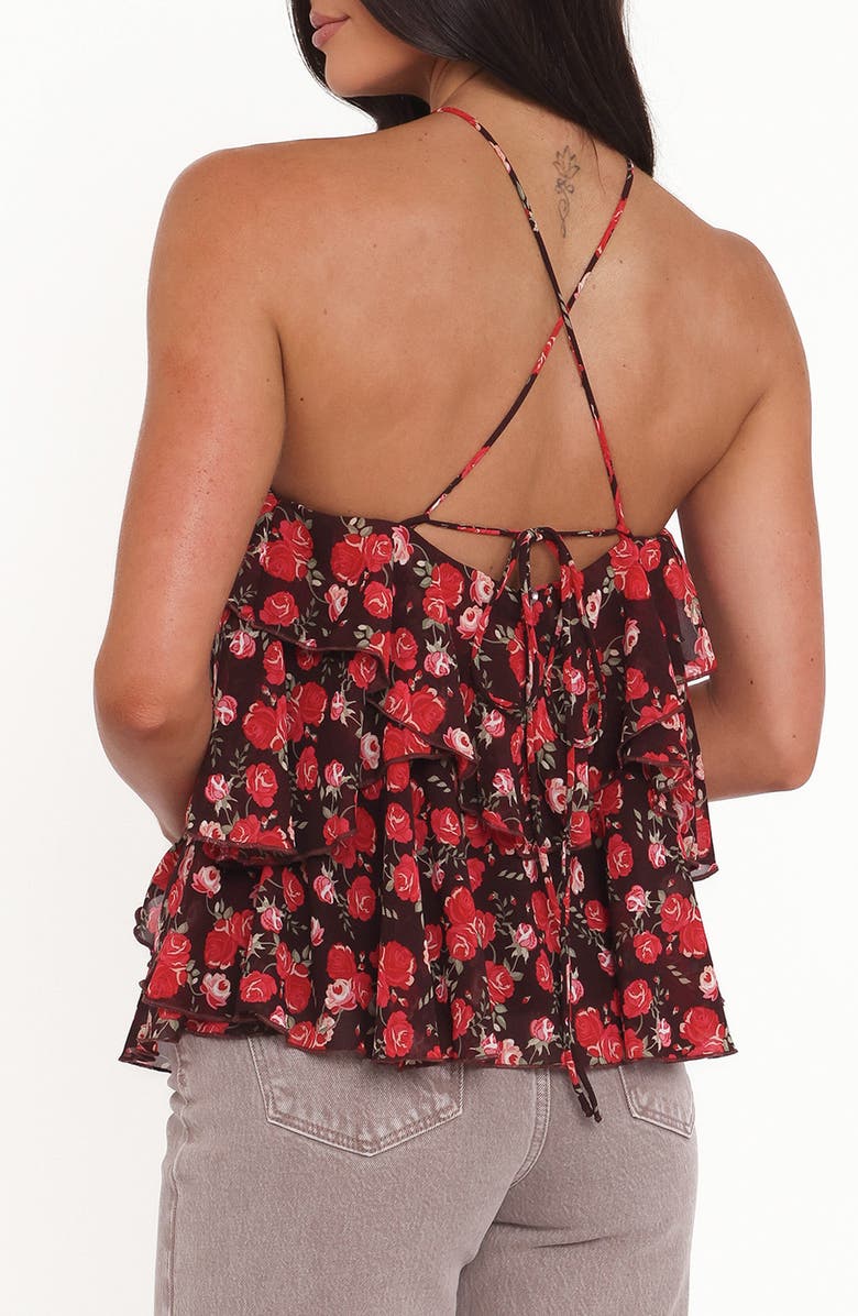 Petal & Pup Zorina Sleeveless Chiffon Top, Alternate, color, Brown Floral