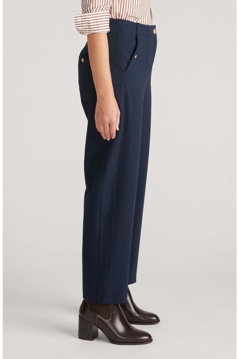 Audrey Tailored Ponte Pants, Alternate, color, NAVY W/ GOLD BUTTONS