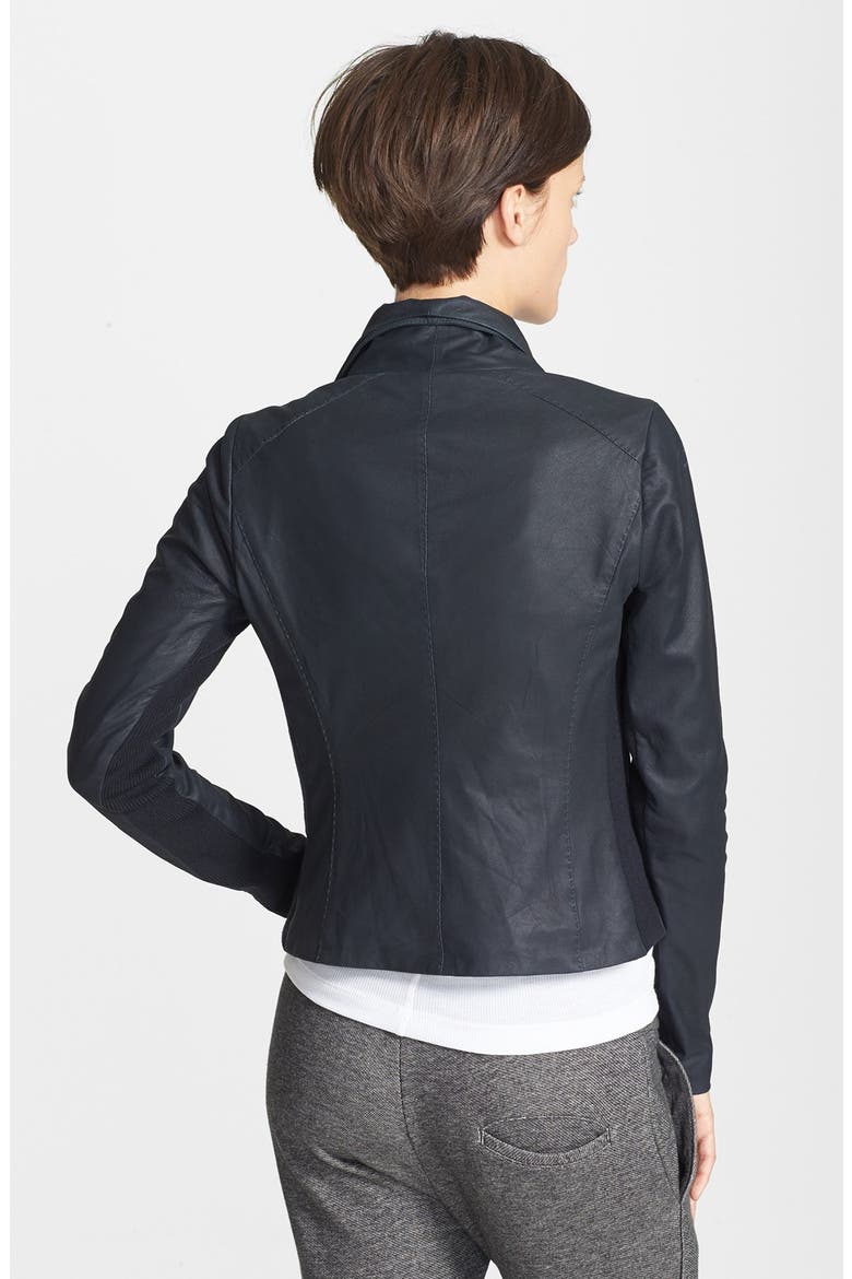 'Paper' Leather Scuba Jacket, Alternate, color, COASTAL