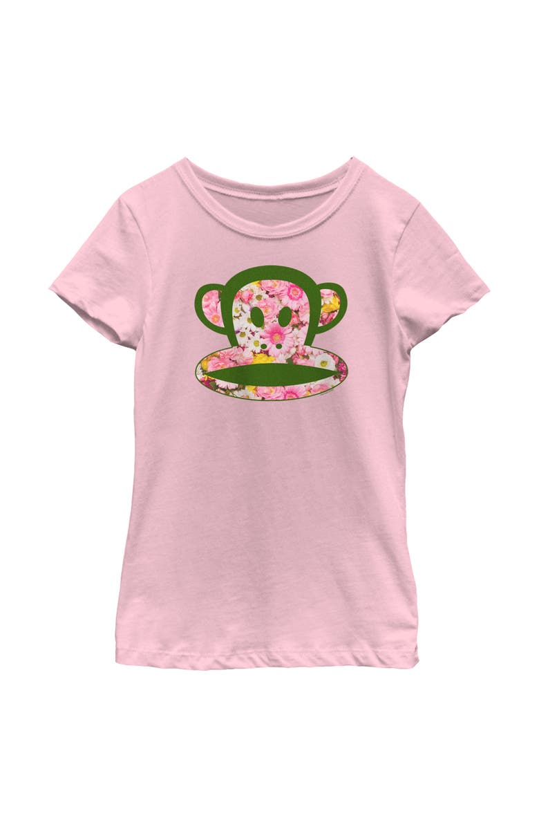 Paul Frank Girl's Paul Frank Floral Julius the Monkey Graphic T-Shirt, Main, color, Light Pink