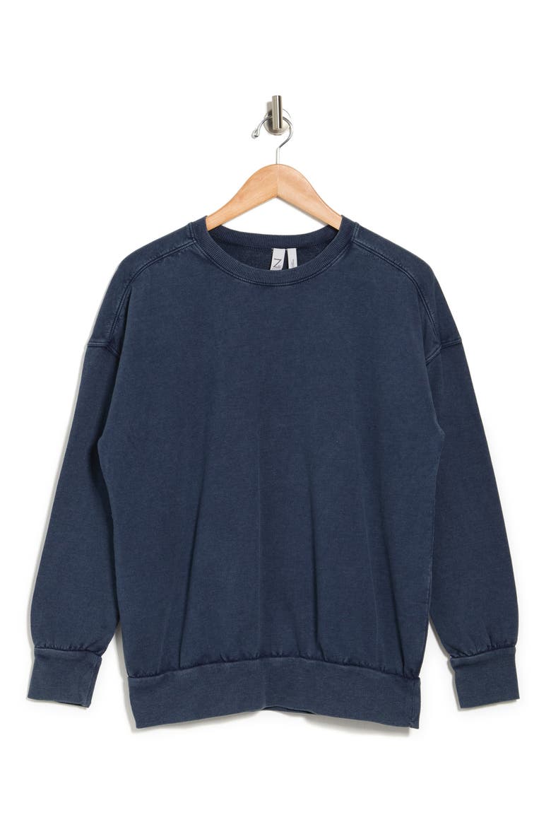 Pike Washed Crew Neck Sweater, Alternate, color, NAVY PEACOAT