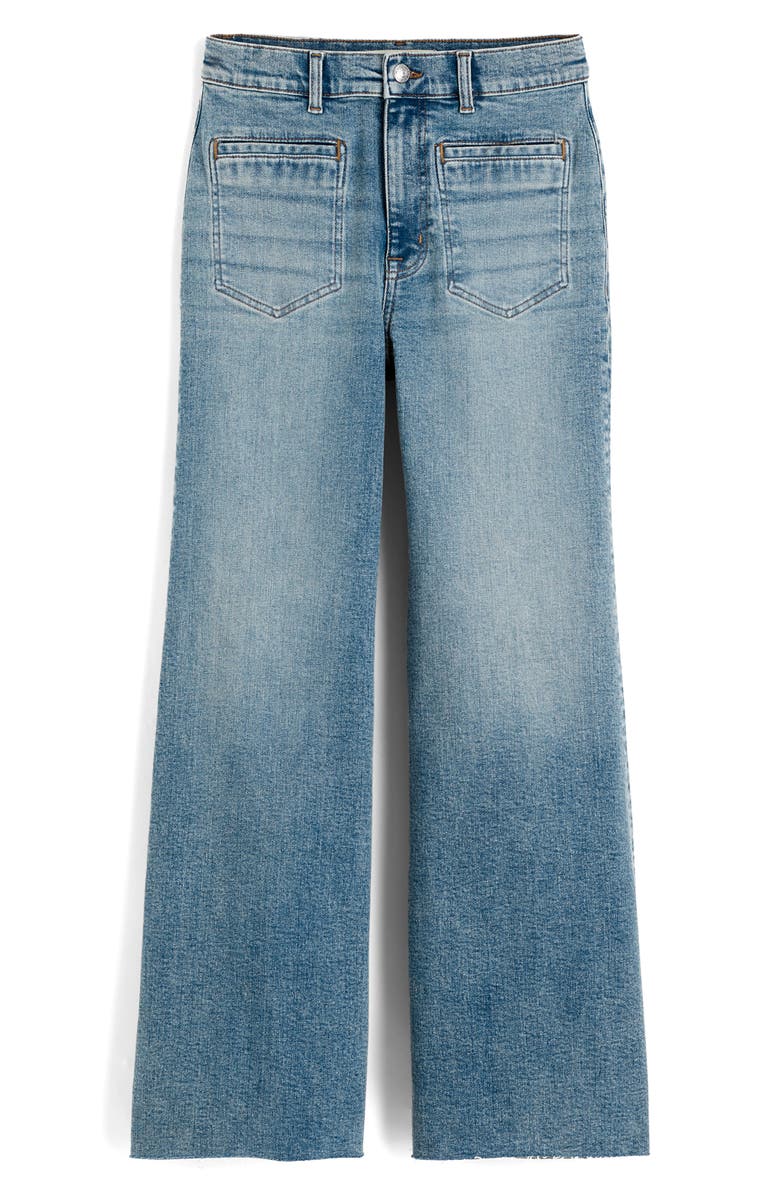 Madewell The Flared Wide Leg Crop Jeans, Alternate, color, Shalimar Wash