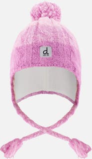 Deux par Deux Winter Peruvian Cable Pompom Earflap Knit Hat