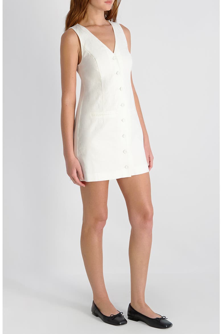 Sleeveless A-Line Linen Blend Minidress, Alternate, color, SUMMER WHITE
