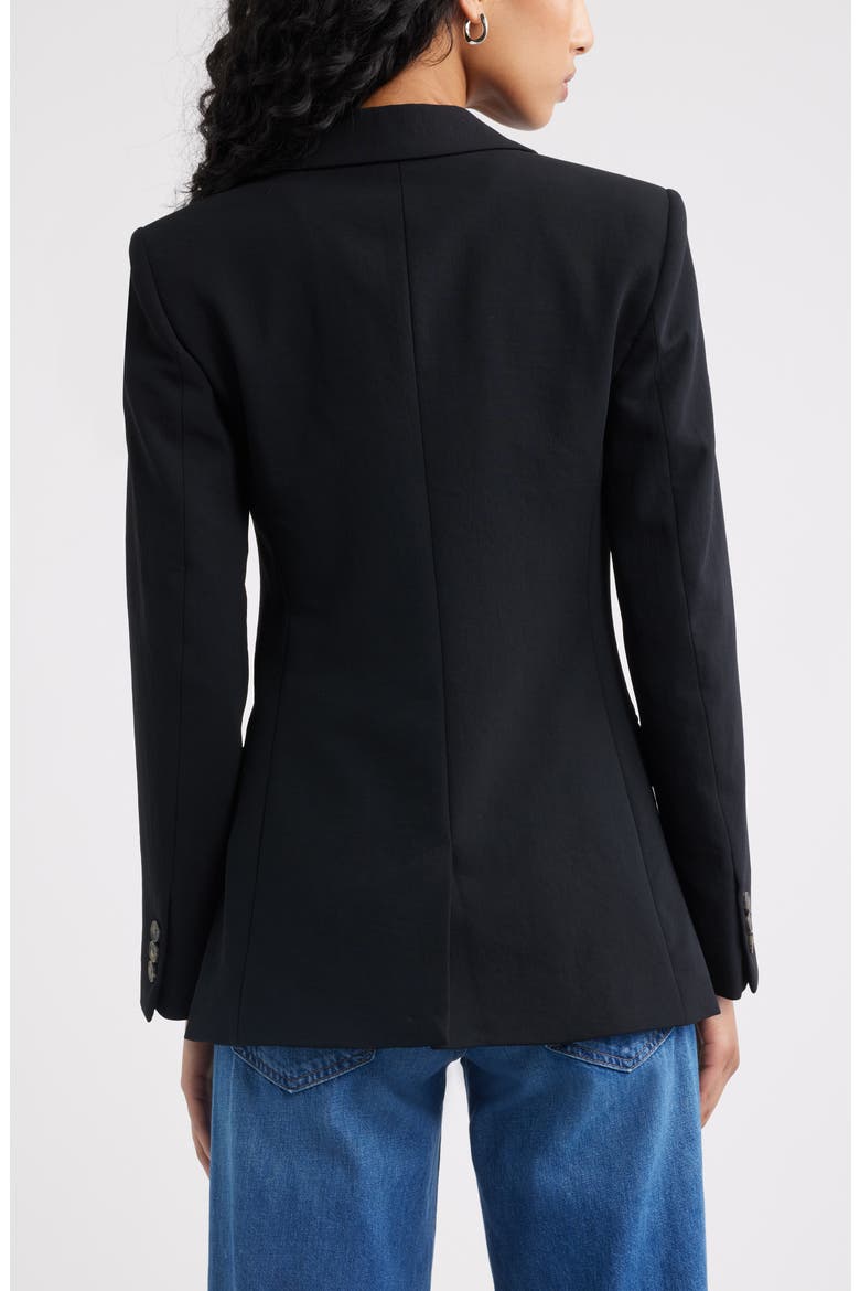 Curator Crepe Fitted Blazer, Alternate, color, BLACK