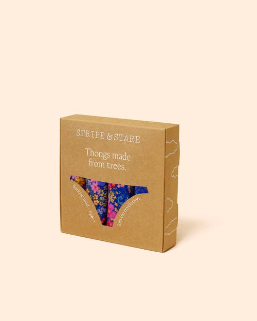 Stripe & Stare Thong Four Pack In Full Bloom