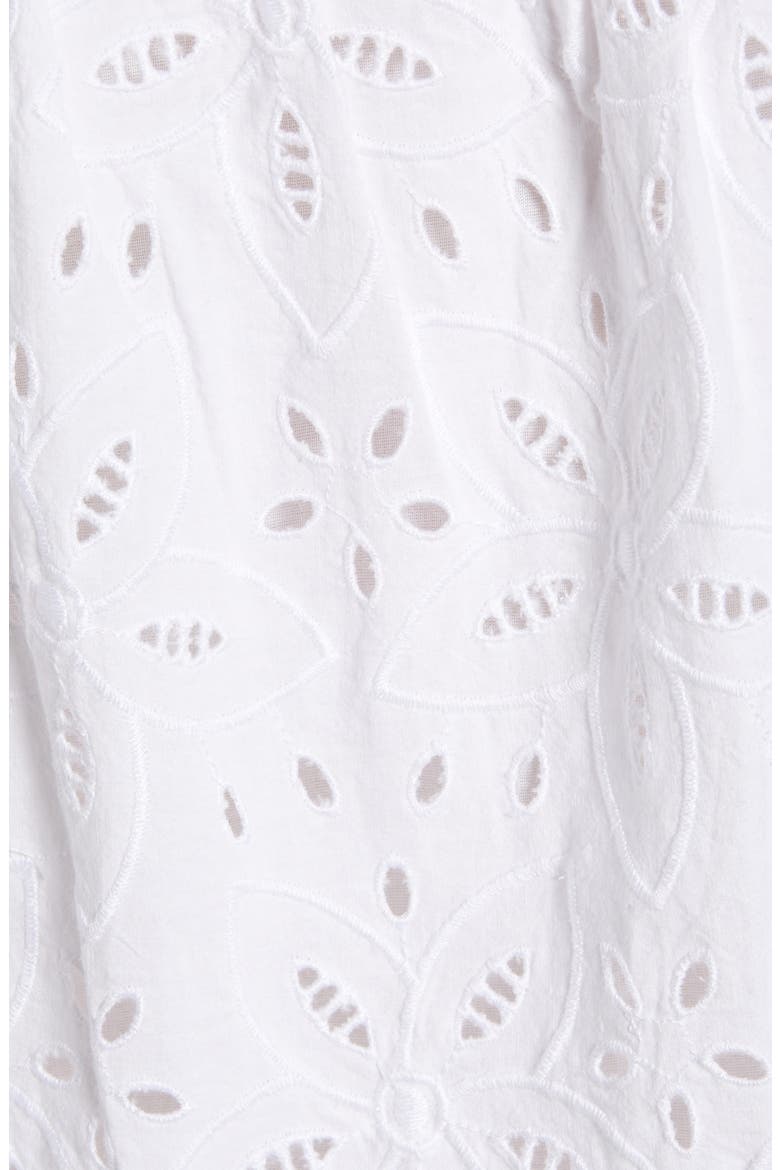 Eyelet Tiered Cotton Blouse, Alternate, color, WHITE CAP