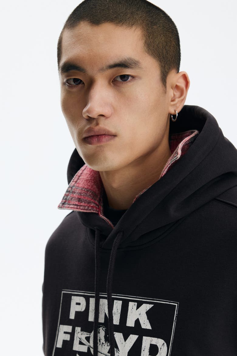 Regular Fit Printed Hoodie, Alternate, color, Black/Pink Floyd