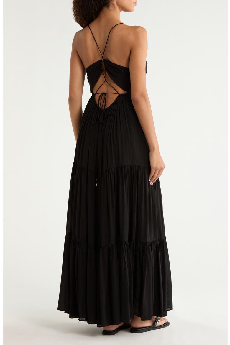Open Back Maxi Cover-Up Dress, Alternate, color, BLACK