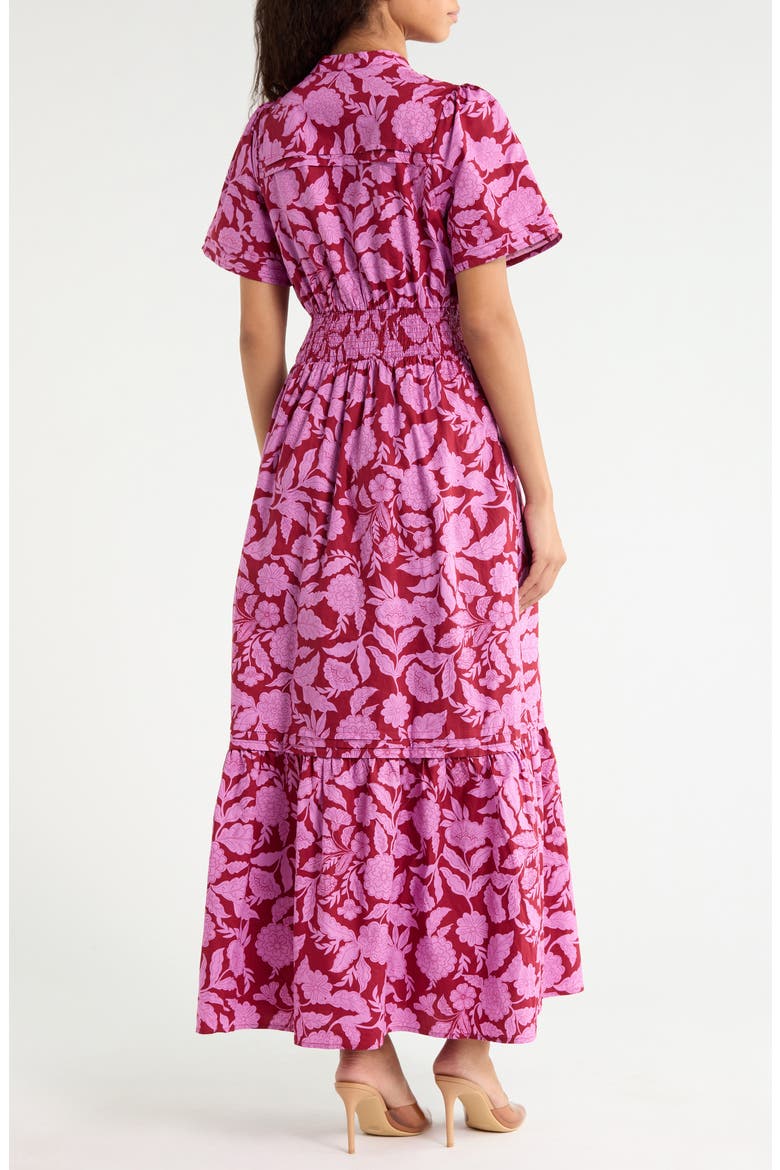 Belraj Cotton Poplin Maxi Dress, Alternate, color, BURGUNDY-PINK