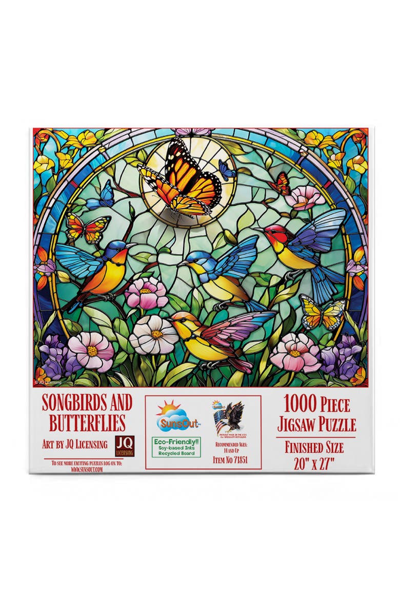Songbirds and butterflies 1000 piece Jigsaw Puzzle for Adults, Alternate, color, Multicolor