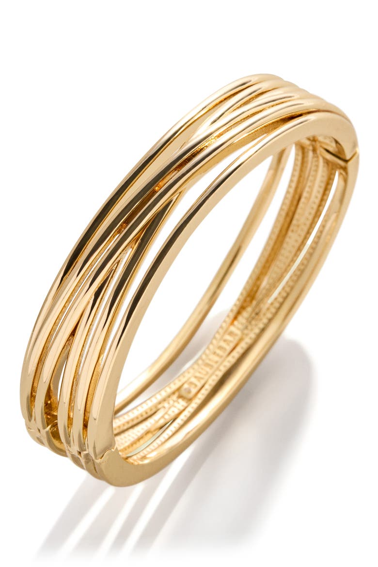 Iman Layered Bangle Bracelet, Alternate, color, GOLD
