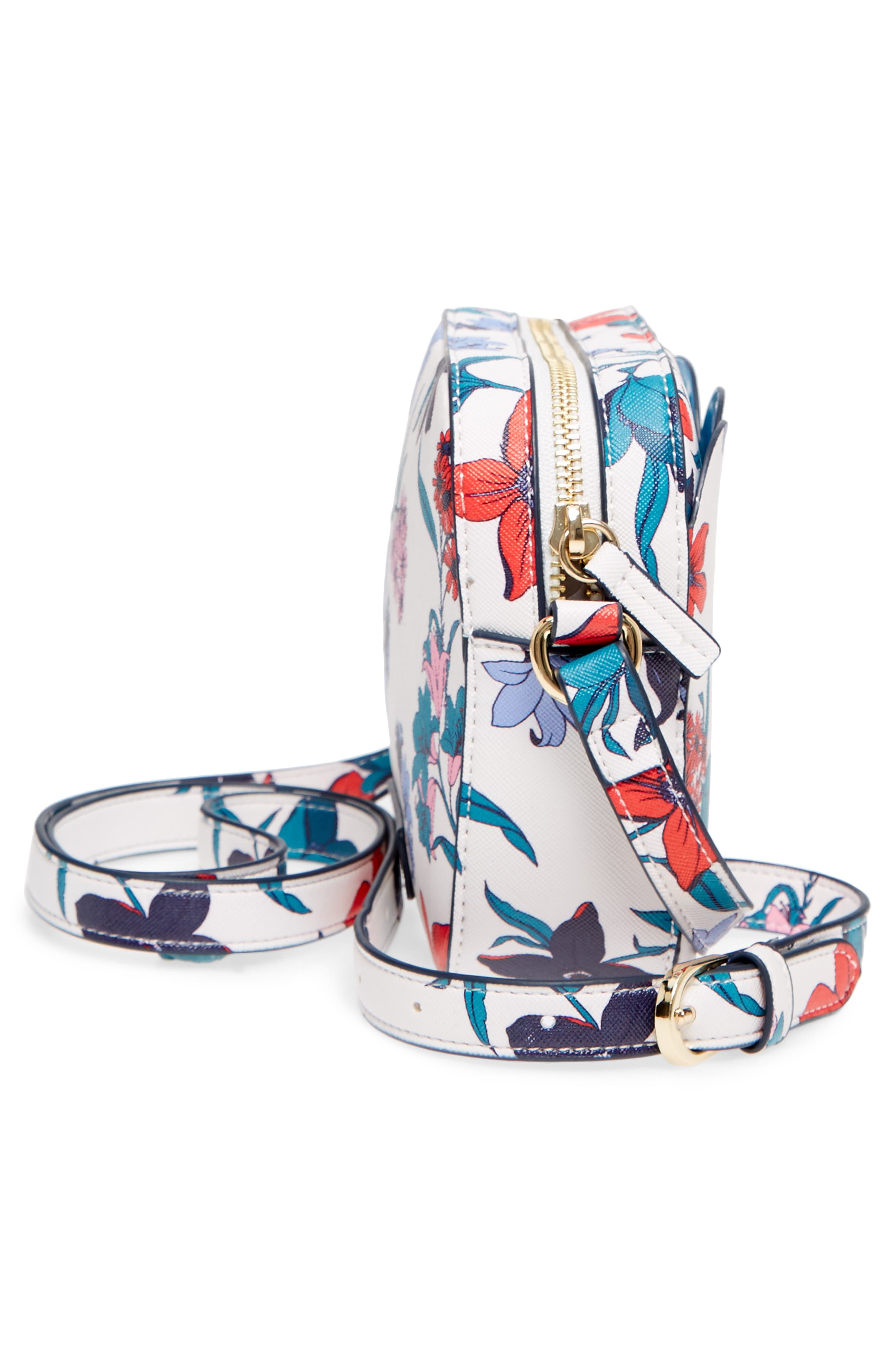 Elliston Floral Faux Leather Camera Bag, Alternate, color, WILLOW WHITE