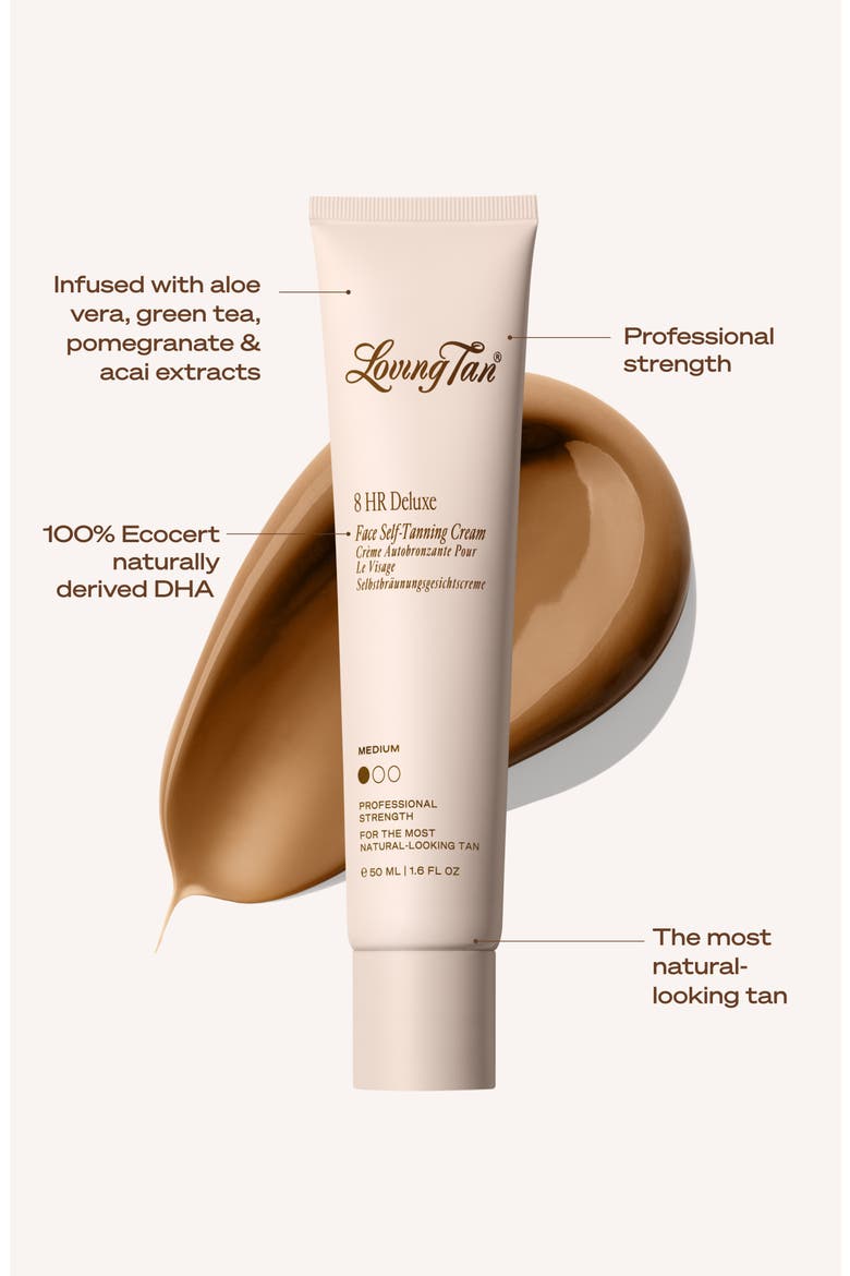 8 HR Deluxe Face Self-Tanning Cream, Alternate, color, MEDIUM