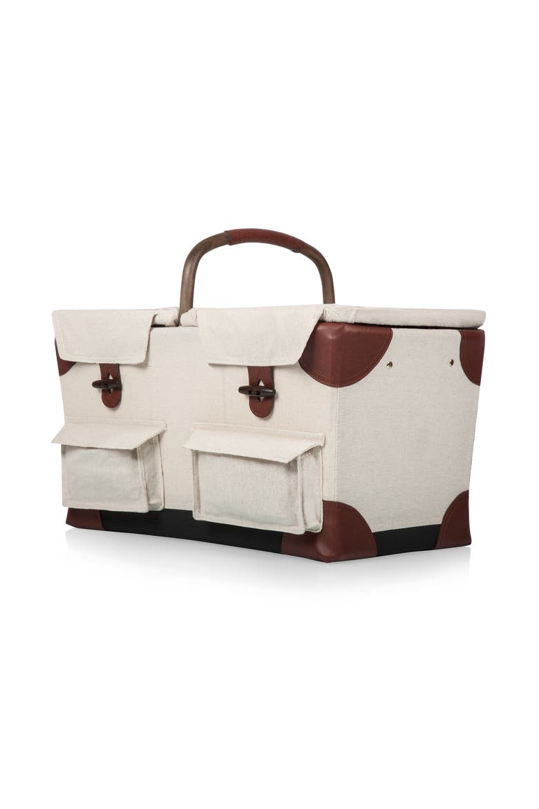 Pioneer Picnic Basket, Alternate, color, Beige with Navy & Brown