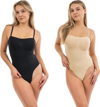 2-Pack Thong Shaper Bodysuit