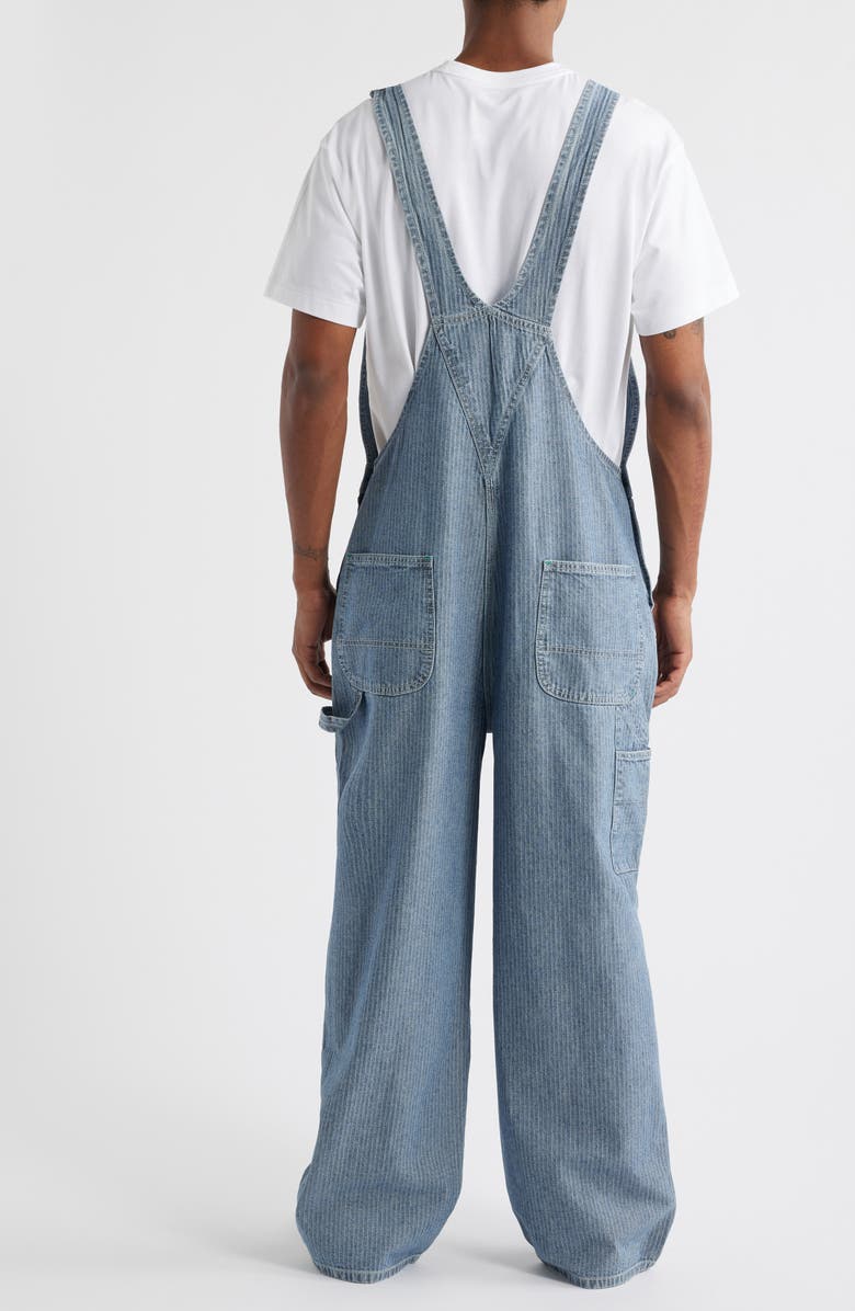Elwood Bleacher Stripe Denim Overalls, Alternate, color, Railroad Stripe