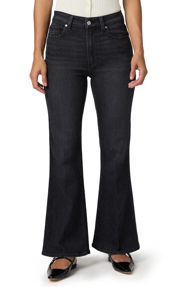 PAIGE Marlow High Waist Skimmer Flare Jeans, Main, color, Ink Black