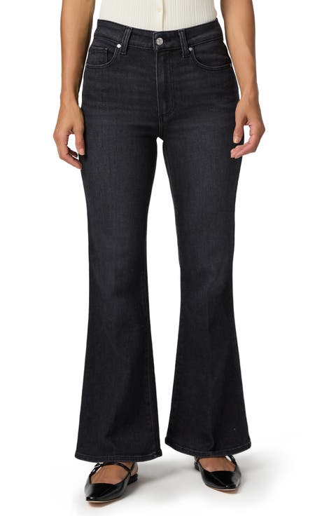 Marlow High Waist Skimmer Flare Jeans (Ink Black)