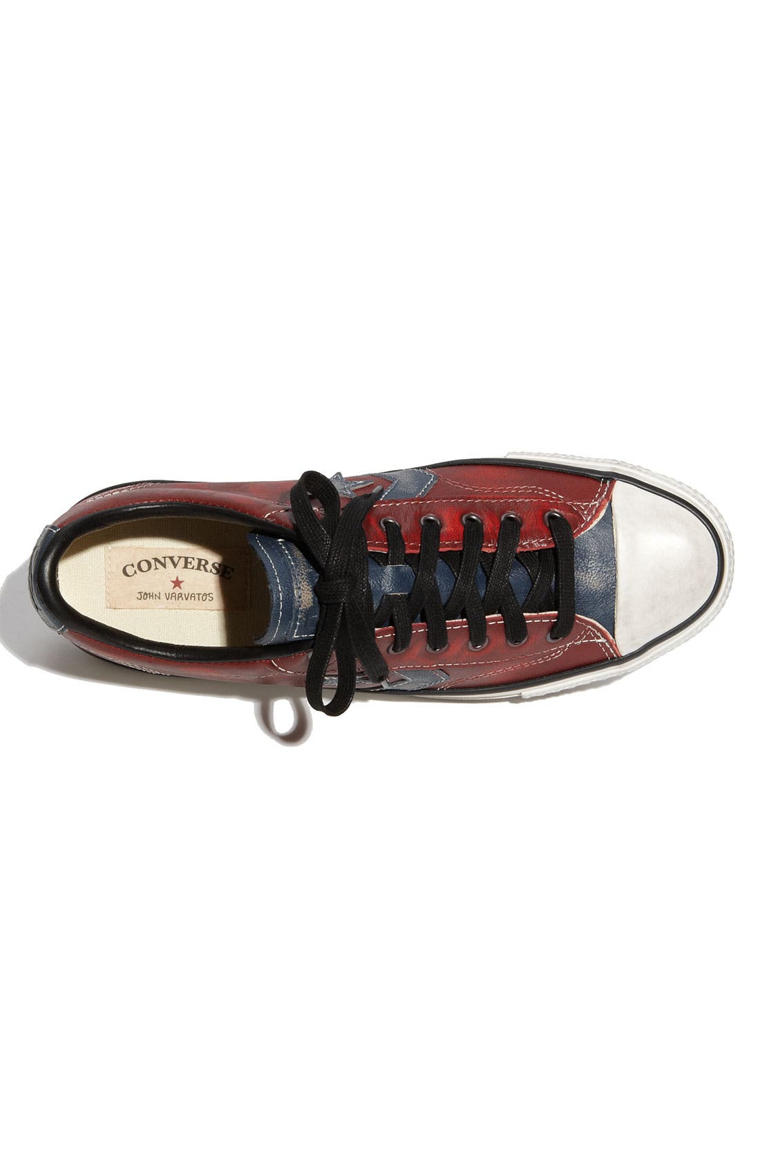 'Star Player' Leather Sneaker, Alternate, color, RED / BLUE