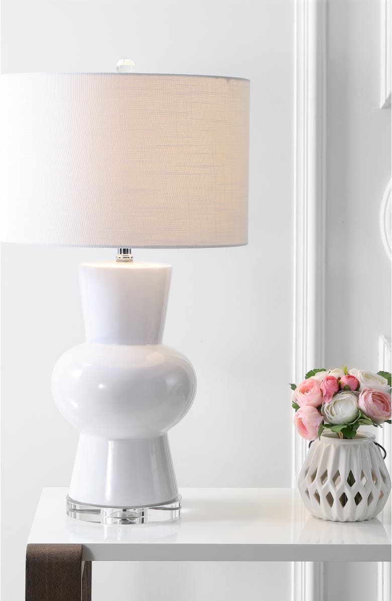 JONATHAN Y Julia 28.5" Ceramic LED Table Lamp, Alternate, color, White