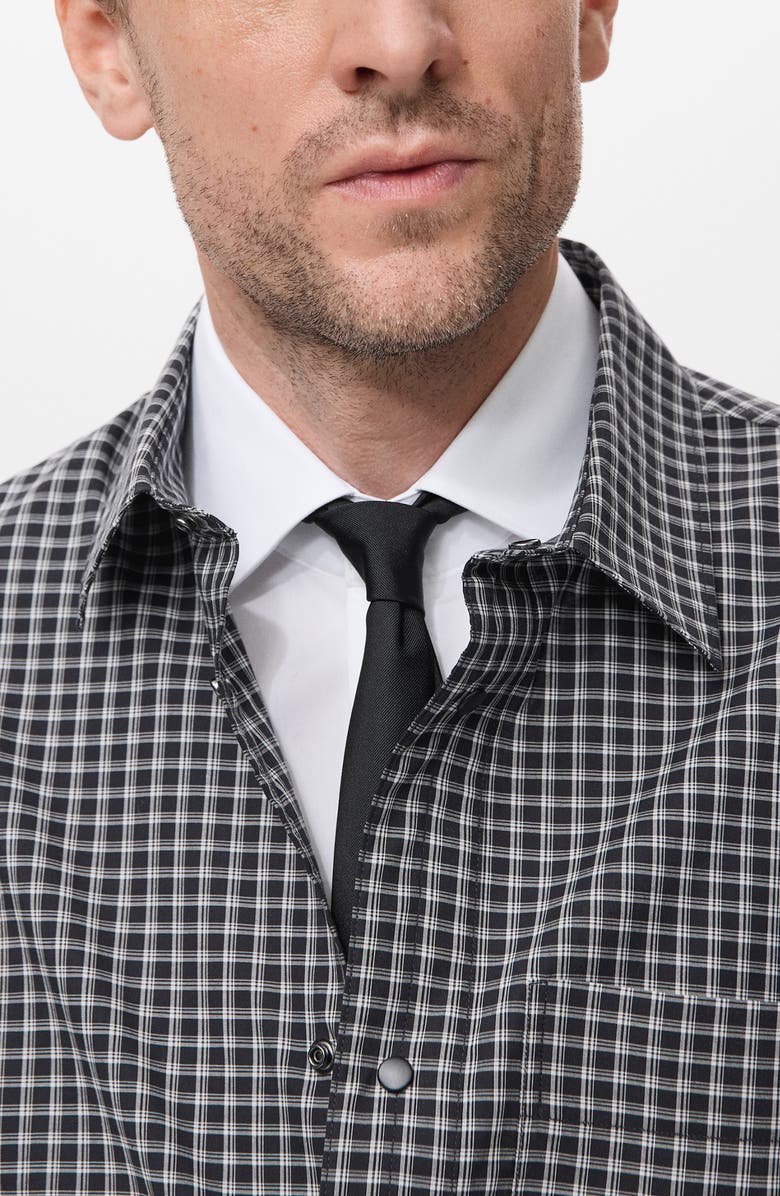 MANGO Relaxed Fit Check Snap-Up Shirt, Alternate, color, 