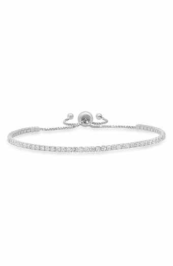 Queen Jewels Sterling Silver CZ Slider Bracelet