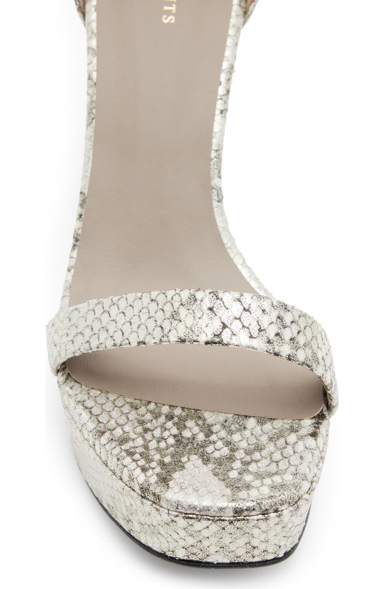 AllSaints Ziggy Snakeskin Embossed Platform Sandal, Alternate, color, Metallic Gold