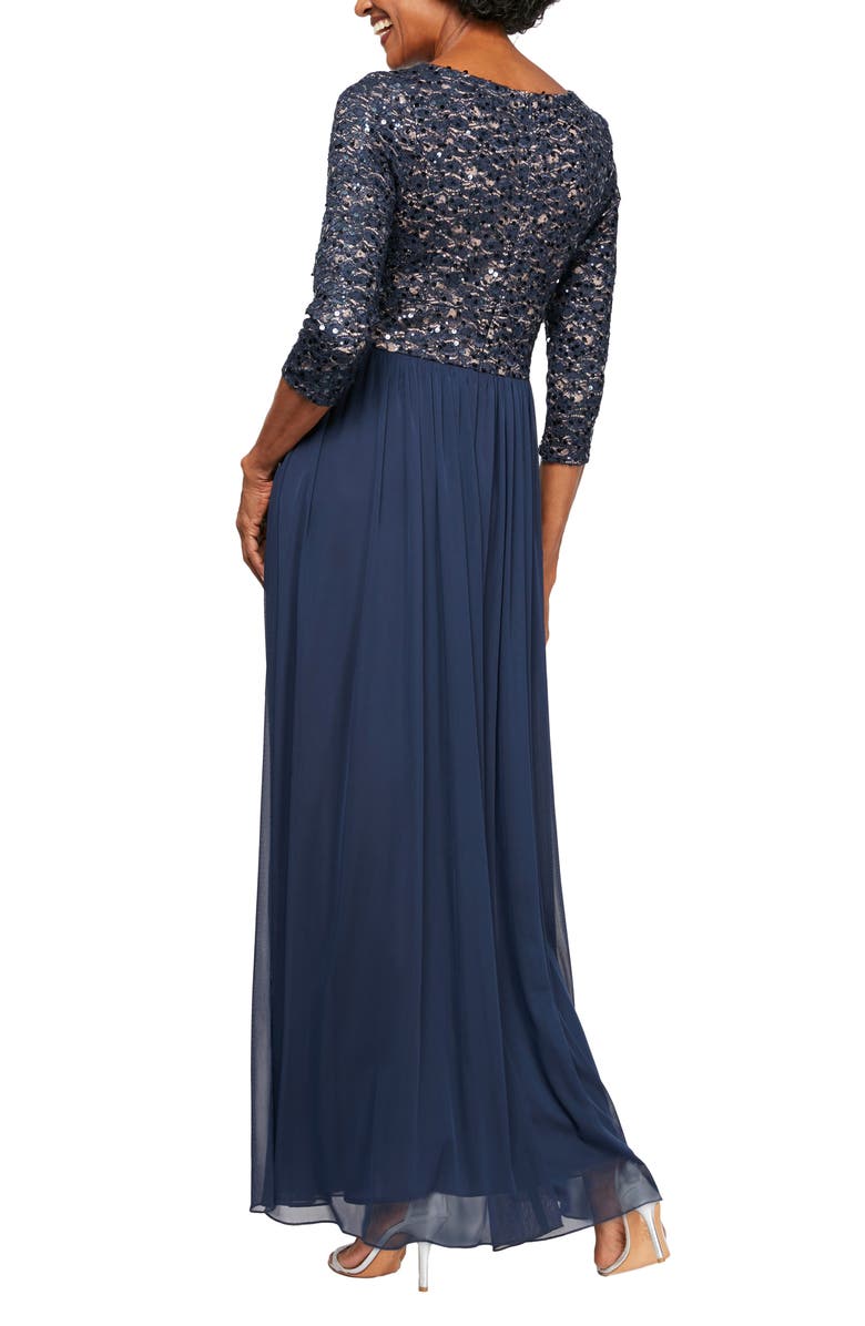Alex Evenings Embellished Keyhole Gown, Alternate, color,