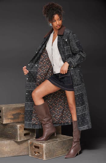 Patchwork Asymmetric Utility Coat
