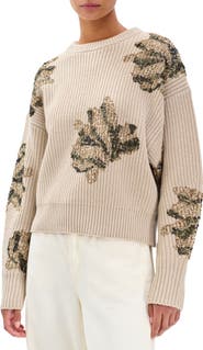 rag & bone Julie Sequin Detail Wool Sweater