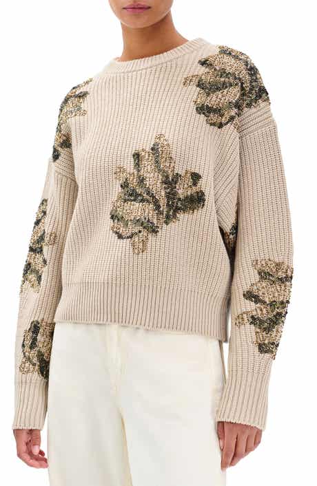 rag & bone Julie Sequin Detail Wool Sweater