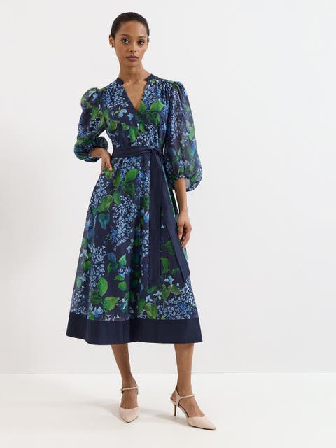 Nixie Printed Midi Wrap Dress