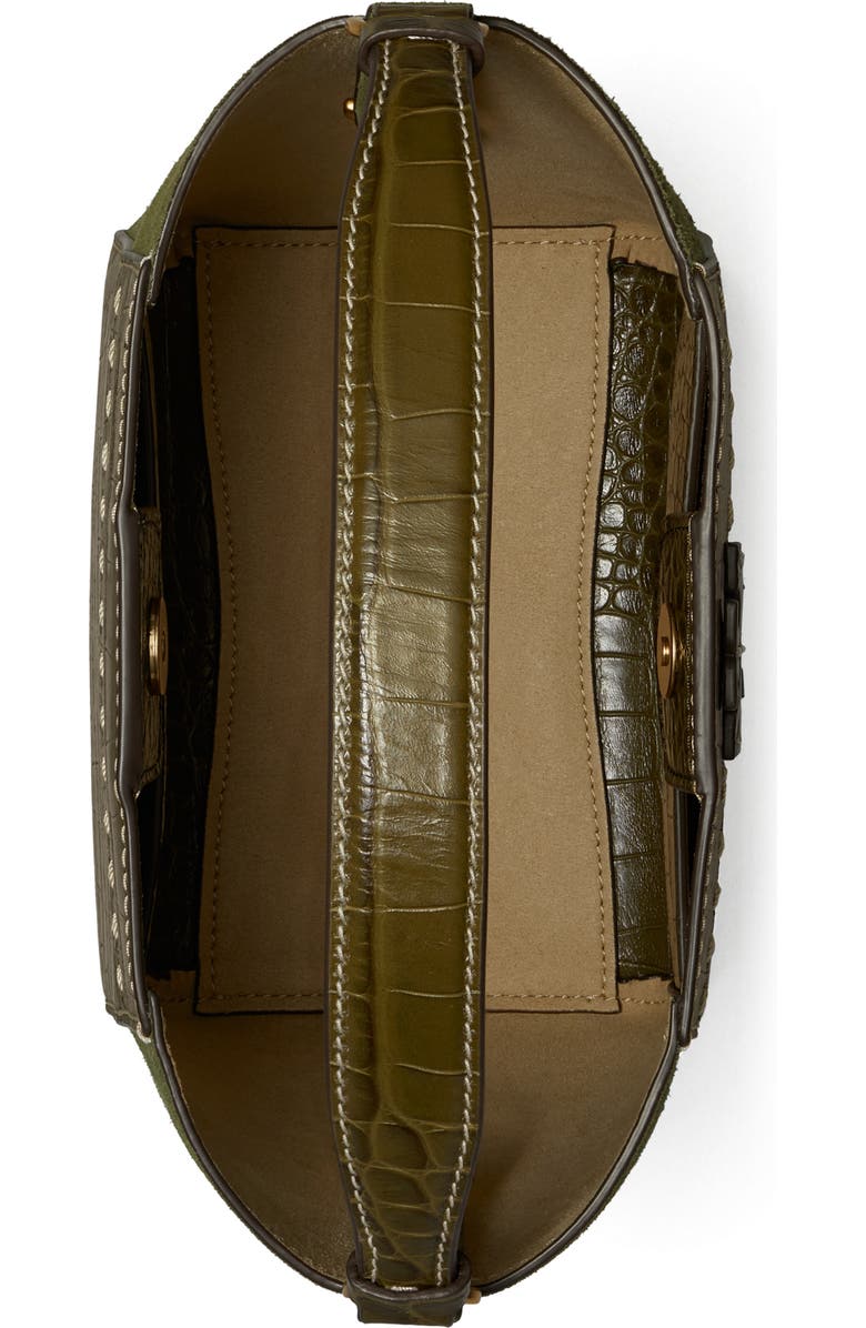 Tory Burch McGraw Small Embossed Leather Bucket Bag, Alternate, color,