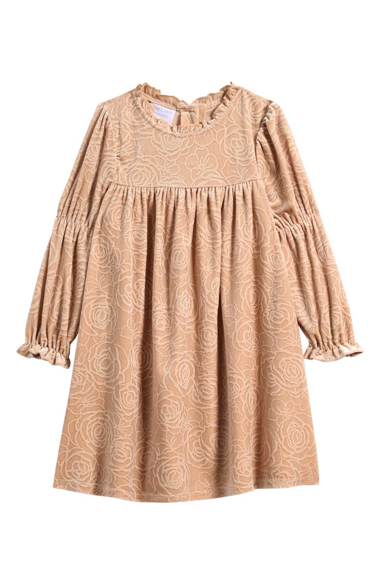 Iris & Ivy Embossed Long Sleeve Dress, Main, color, Beige