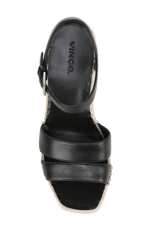 Vince Gwen Ankle Strap Espadrille Platform Wedge Sandal In Black