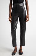 Max Mara Edgard Faux Leather Straight Leg Crop Pants