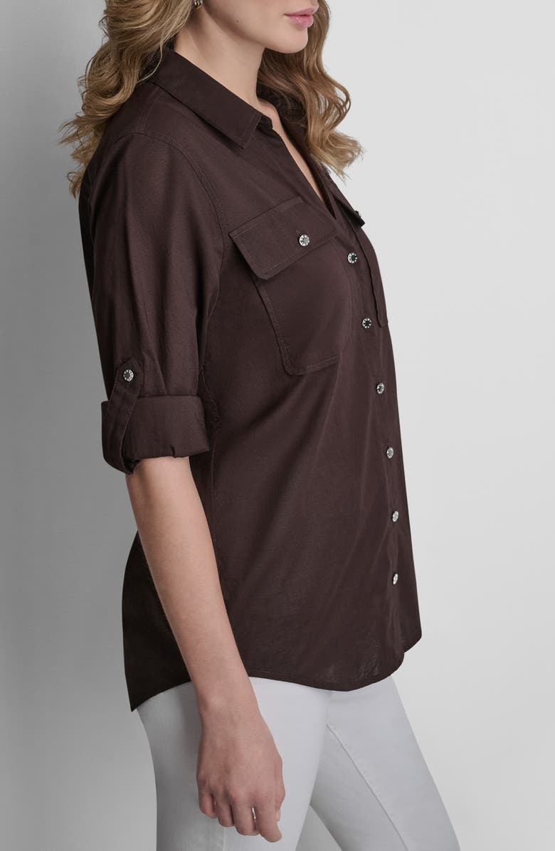 DKNY Roll Tab Shirt, Alternate, color, 