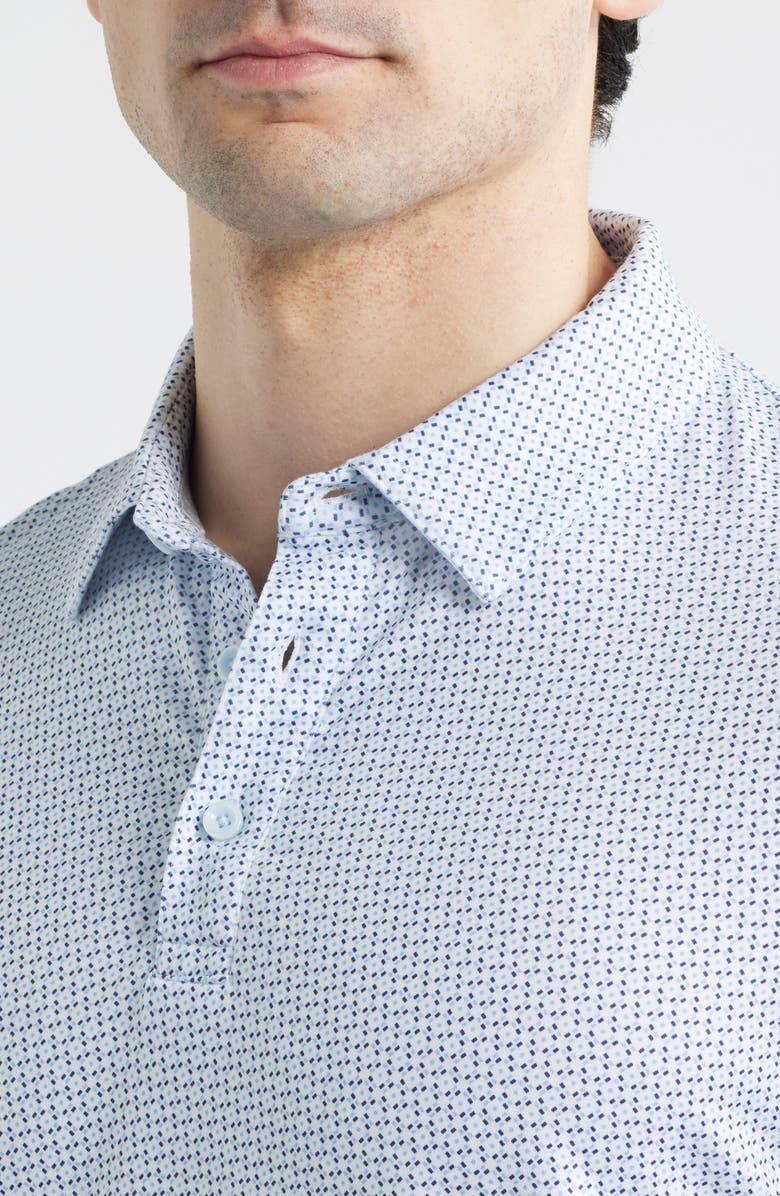Johnston & Murphy XC<sup>®</sup> Apex Performance Polo, Alternate, color, White/ Light Blue Dash Dot