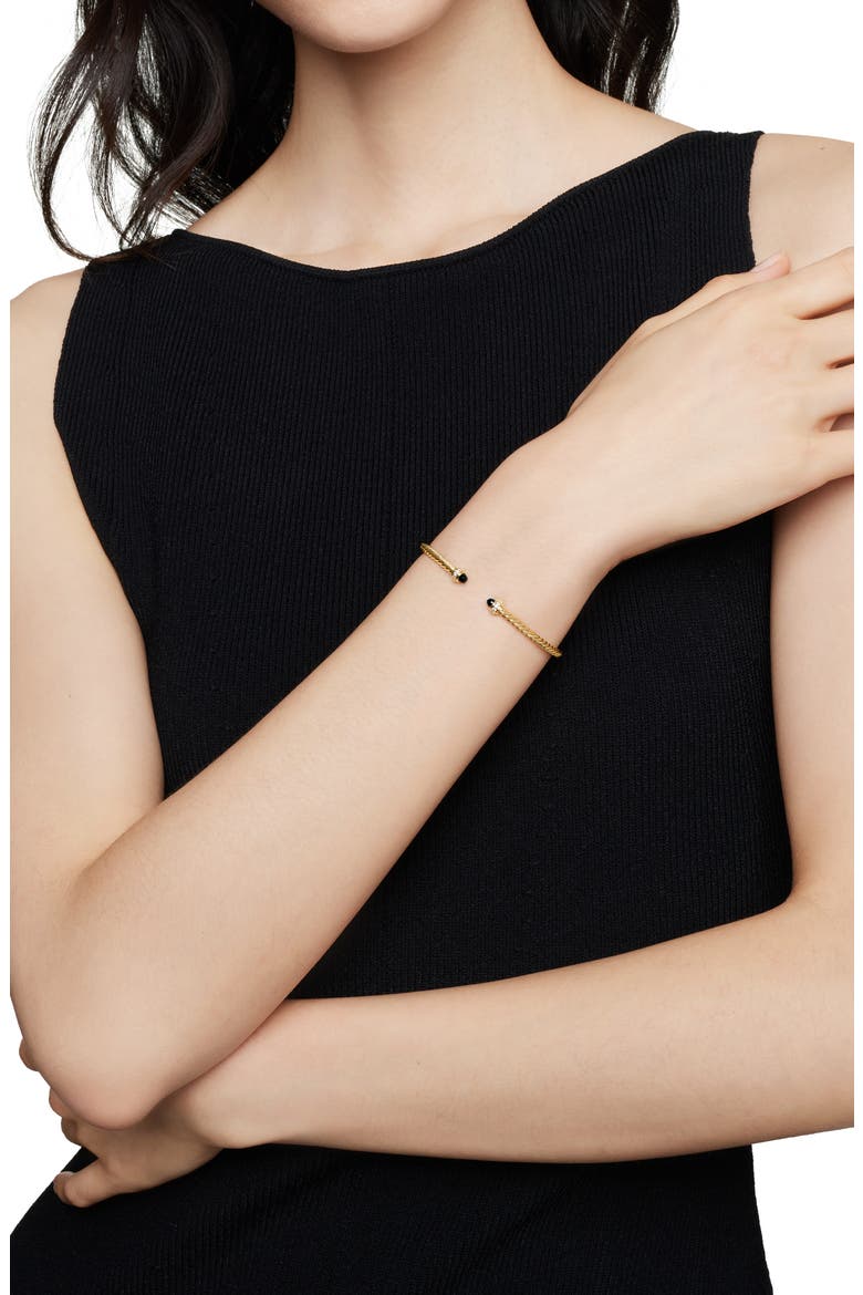 Classic Cablespira® 18K Yellow Gold & Diamond Bracelet, 3mm, Alternate, color, BLACK ONYX