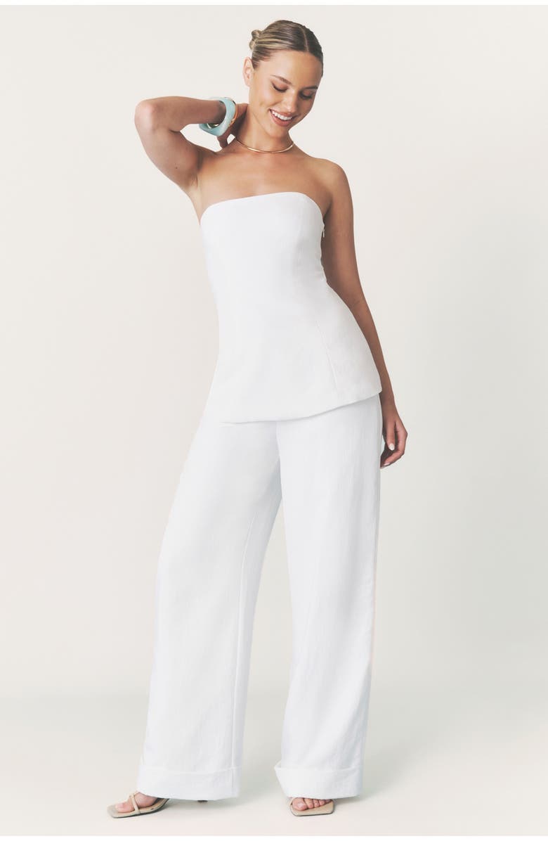 Six Stories Verity Tailored Bandeau Longline Top, Alternate, color, White