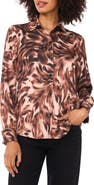 Vince Camuto Satin Long Sleeve Button-Up Shirt